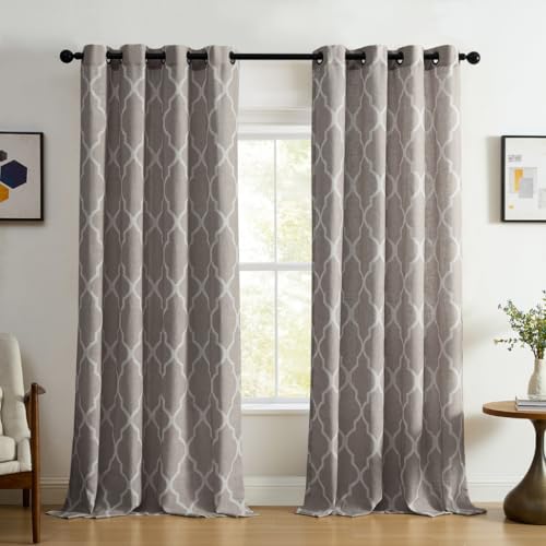 "Elrene Home Fashions 26865753257 Grommet Top Linen Look Single Panel Window Curtain Drape, 52"" x 84"", Stone, 52"" W x 84"" L (Pack of 1)"
