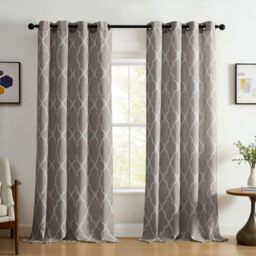 "Elrene Home Fashions 26865753257 Grommet Top Linen Look Single Panel Window Curtain Drape, 52"" x 84"", Stone, 52"" W x 84"" L (Pack of 1)"