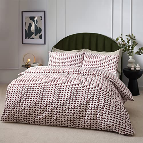 furn. Hoem Avery Cotton Rich Duvet Cover Set - Double - Chestnut Red
