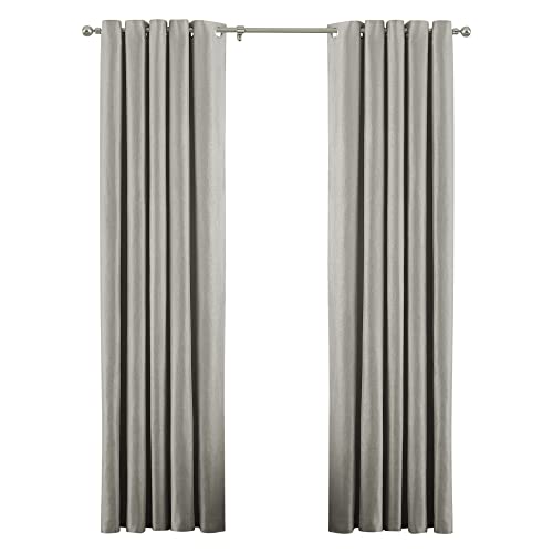 "Riva Paoletti Atlantic Ringtop Eyelet Curtains (Pair) - Natural Beige - Woven Twill Fabric - Ready Made - 100% Polyester - 168cm width x 137cm drop (66"" x 54"" inches) - Designed in the UK"