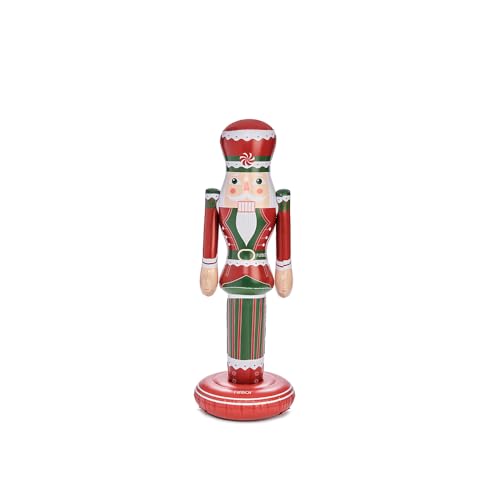 FUNBOY Peppermint Inflatable Nutcracker ??? 3.5ft Tall Indoor/Outdoor Holiday Decoration ??? Christmas Yard & Porch Decor
