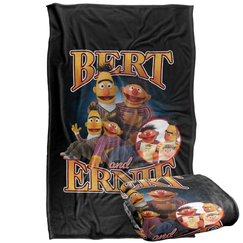 Sesame Street Bert And Ernie Bootleg Style Silky Touch Super Soft Throw Blanket 91 x 147 Cm