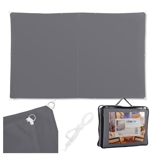 Relaxdays shade sail, polyester, water-repellent, sailcloth with eyelets & guy ropes, sizes & colours