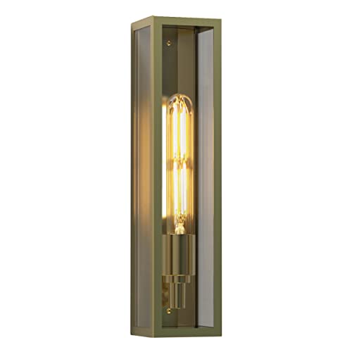 Astro Harvard Wall Outdoor Wall Light - IP44 Rated - (Natural Brass), LED E27/ES Lamp, Designed in Britain - 1402007-3 Years Guarantee