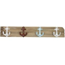 Nauticalia Anchor Hooks Nautical Wall Hangers Resin Mounted Coat Hook Rack