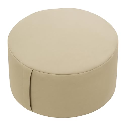 Relaxdays meditation cushion, yoga & mindfulness, floor seat, removable cover, H x D: 13 x 33 cm, zafu, cotton, beige