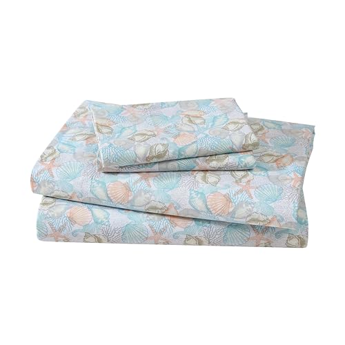 Elite Home Products Soft Hotel Coastal Microfiber Printed Sheet Set