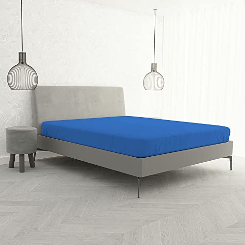 Ki-Osa by Matteo Bosio Fitted Bottom with Corners Sheet, King Size 170 x 200 cm blue