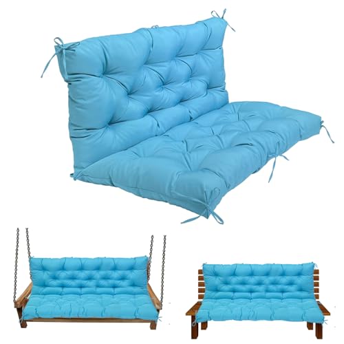LQQSDPJ Swing Replacement Cushion, Outside Bench Cushion with Backrest, Seater Cushion with Ties for Outdoor Furniture, Porch Swing Cushion Garden Bench