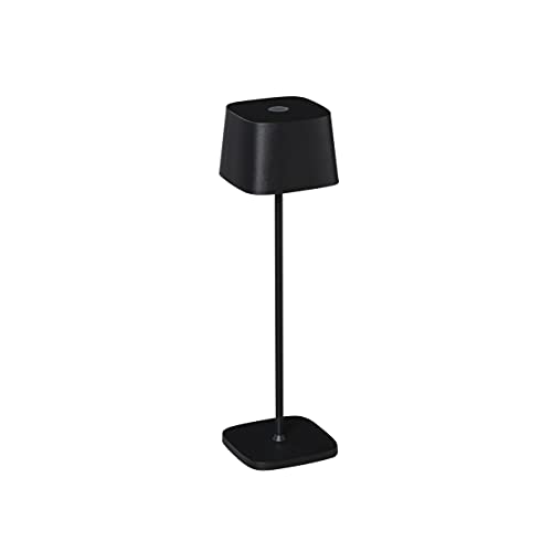 Konstsmide Rechargeable Battery Operated Cordless Table Lamp Touch Control Dimmer and 2 Colour Modes USB Charging Dock Included Battery Powered Light for Indoor or Outdoor Use