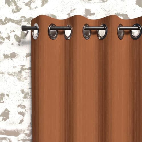 Soleil d'ocre, Boheme Terra Insulated Eyelet Curtain 135 x 250 cm