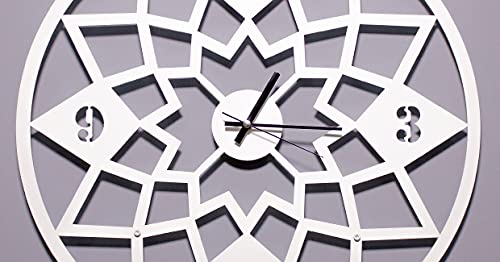 Homemania Wall Clock for Entrance, Living Room – White Metal, 50 x 0.15 x 50 cm, 50 X 0.15 X 50cm