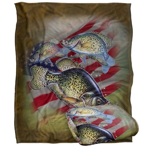 Jq Licensing Patriotic Crappie Fisjing American Flag Silky Touch Super Soft Throw Blanket 152 X 127 Cm