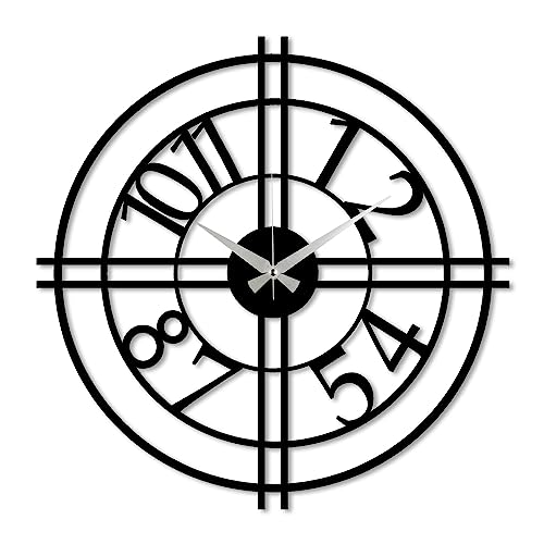 WELL HOME MOBILIARIO & DECORACIÓN Decorative Metal Circular Wall Clock with Cross Style