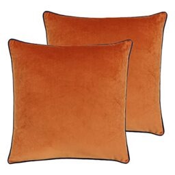 Paoletti Meridian Polyester Filled Cushions (Twin Pack), Polyester, Tiger/Teal