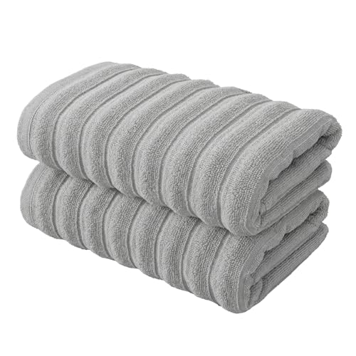 BERIBO Cloud Turkish Towel Set 100% Cotton 620gsm (Misty Dove, 2 Hand Towels)