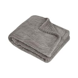 STOF - Plaid - Size 180 x 220 cm - 100% Polyester - Natural Colour - Columbia Model - Blanket - Soft Warm Fluffy Textured, Plain