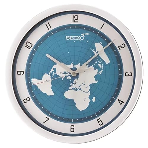 Seiko QXA814S Plastic Case Wall Clock, 36.1 cm Diameter, Blue/Silver