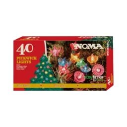 NOMA Multicolour Festive String Lights, 40 Pickwick LEDs, 5.85m (Pack of 1) - Timer Function, 8 Hours On & 16 Off, 5m Lead Cable, 15cm Bulb Spacing, for Indoor & Outdoor Decorations