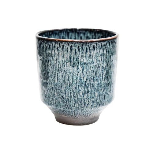 Ivyline Reactive Glaze Orchid Planter in Navy - Waterproof, Durable and Decorative - Stylish Home Indoor Round Earthenware Flower Pot - H13cm x D13cm