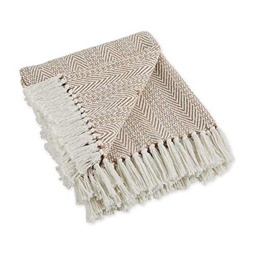DII Cotton Throw Blanket, Stone, 50x60
