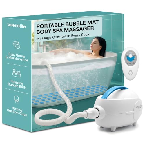 SereneLife Bubble Bath Spa Mat, Bath Jets Machine Massager
