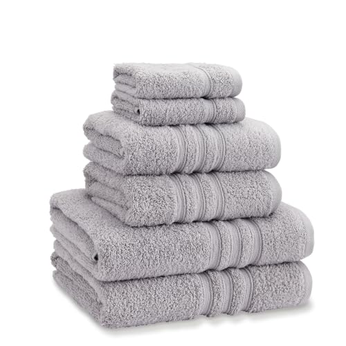 Catherine Lansfield Zero Twist Cotton 6 Piece Towel Bale Set Silver Grey