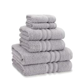 Catherine Lansfield Zero Twist Cotton 6 Piece Towel Bale Set Silver Grey