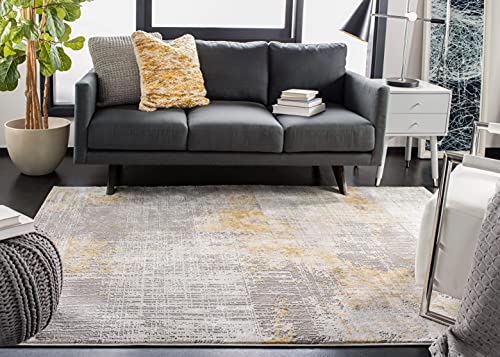 Safavieh Contemporary Rug for Living Room, Dining Room, Bedroom, Craft Collection, Short Pile, in Grey and Beige, 122 X 183 cm