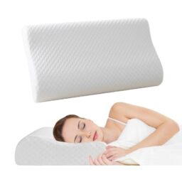 Good Nite Memory Foam Pillow Orthopedic Neck Support Pillow for Side Sleepers Ergonomic Cervical Pillow Suitable for Back Sleepers Comfortable Pillows (White, 65 * 35 * 11/9cm)