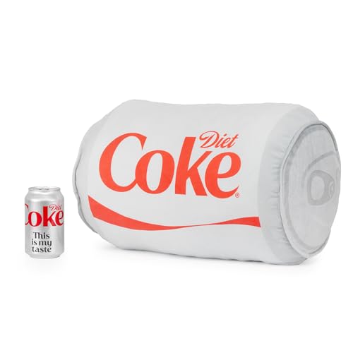 Official Diet Coke Plush Pillow – Soft 40cm Silver Can Throw Pillow, Officially Licensed Coca-Cola Merchandise, Retro Decorative Cushion for Home & Office