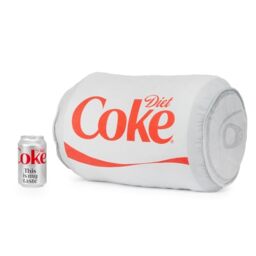Official Diet Coke Plush Pillow – Soft 40cm Silver Can Throw Pillow, Officially Licensed Coca-Cola Merchandise, Retro Decorative Cushion for Home & Office