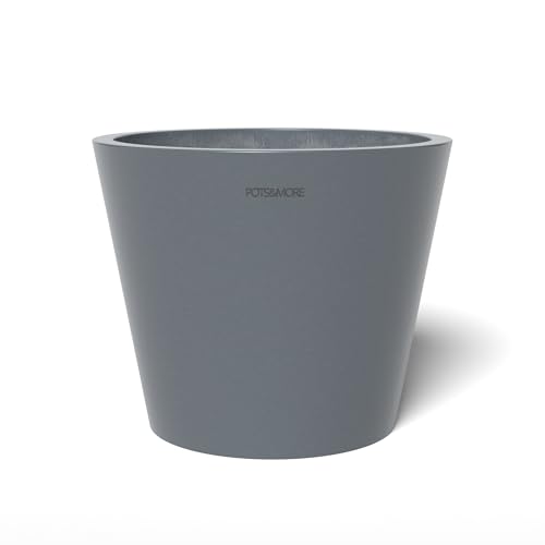 POTS&MORE Conico 10 Pot (Diameter 10 cm, Elegant Design, Colour Grey, Height 8.5 cm, Plastic Planter for Indoor Plants) VP011001, Gray