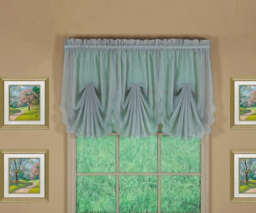 "Today's Curtain Emelia Original Voile Fan Insert, Grey, 30"" W x 40"" L"