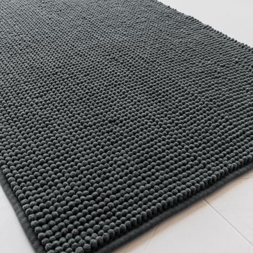 Sonive Non-Slip Microfibre Bath Mat 60x120cm, Chenille Mat, Quick Drying