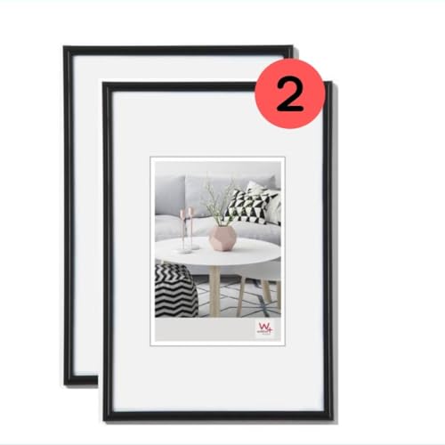 walther Design Picture Frame Black 15 x 20 cm Twin Pack, Galeria Plastic Frame KB520HD