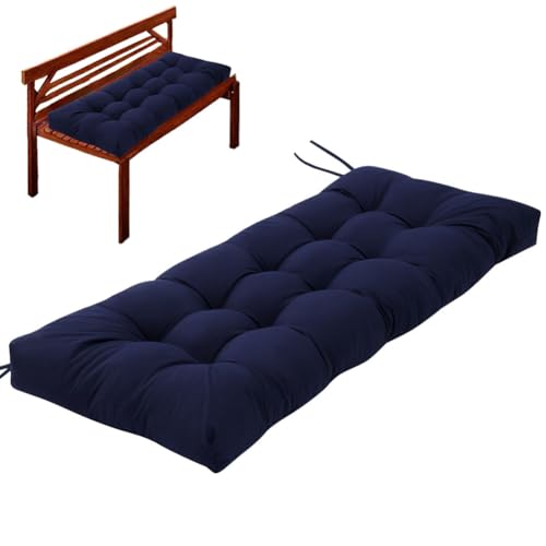 Pasrdqoyp Bench Cushion, Patio Furniture Cushions with Ties, Soft Bench Cushions for Indoor/Outdoor Furniture Kitchen&Dining (Navy Blue, 47 * 19.7in)