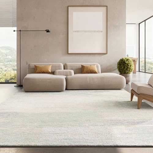 Safavieh Modern Rug for Living Room, Dining Room, Bedroom - Adirondack Collection, Short Pile, in Ivory and Sage, 244 x 305 cm