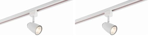 Monte Multi Directional Gloss White and Chrome Finish Mains Track GU10 LED Compatible Adjustable Spotlight Track Head Lighting (Pack of 2)