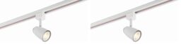 Monte Multi Directional Gloss White and Chrome Finish Mains Track GU10 LED Compatible Adjustable Spotlight Track Head Lighting (Pack of 2)