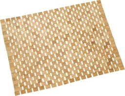 DIVCHI Bamboo Bath Mat Luxury Roll Up Shower Bath Mats with Anti-Slip Rubber Feet Environment Friendly Foldable Rectangular Wooden Multipurpose Duck Board for Bathroom Kitchen & Spa