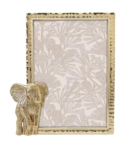 GIFTY GIFTY Modern Elephant Gold Picture Frame 4x6 inch for Tabletop Display Perfect for Home Decor Wedding Vacation Graduation Milestone Photo
