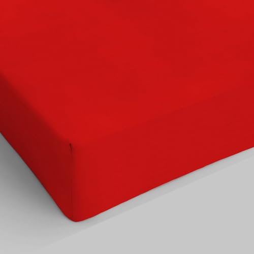 Sogni e Capricci Max Color Fitted Sheet with 25cm Corner, red, maxy double