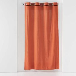 Douceur d'Intérieur, Linette Terracotta Washed Cotton Eyelet Curtain 135 x 240 cm