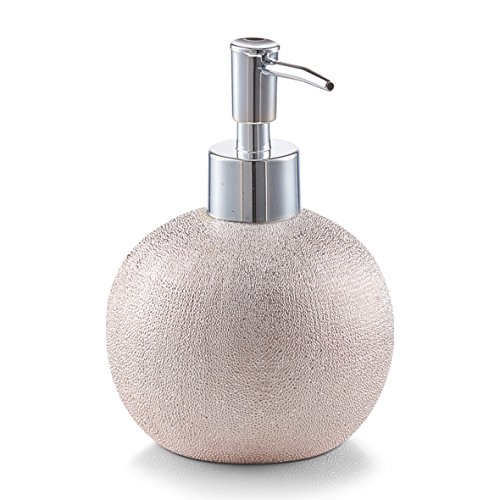 Zeller Glitter 18750 Soap Dispenser Stoneware Rose Gold Approx. Diameter 10.3 x 14.5 cm