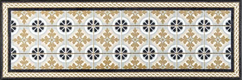 Wash + Dry Kitchen Tiles Doormat, Acrylic, beige, 60 x 180 x 0.7 cm