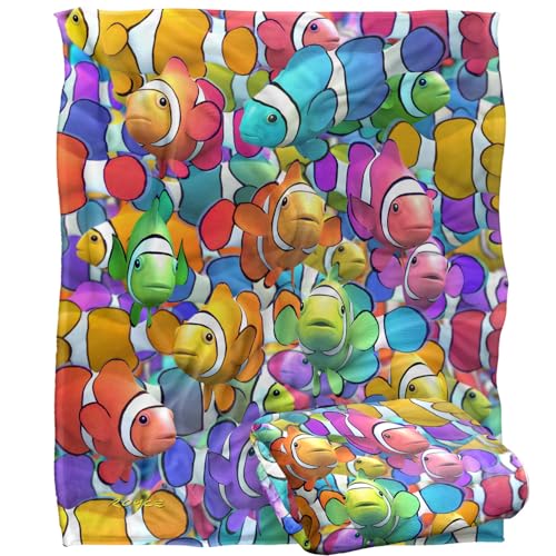 Jq Licensing - Royce Mcclure Clown Fish Clown School Pattern Silky Touch Super Soft Throw Blanket 152 X 127 Cm