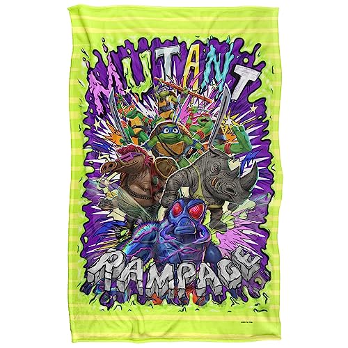 "Teenage Mutant Ninja Turtles: Mutant Mayhem Turtle Vs Baddies Super Soft Silky Feel Blanket - 36"" x 58"""