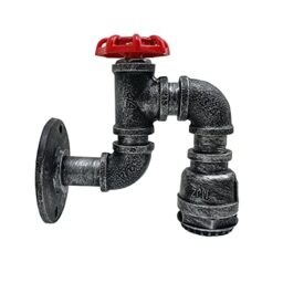 LEDSone Steampunk Rustic Wall Sconce Light Industrial Retro Metal Water Pipe E27 Lamp Holder Vintage Wall Mount Lighting Fixture for Bedroom, Living Room, Bar