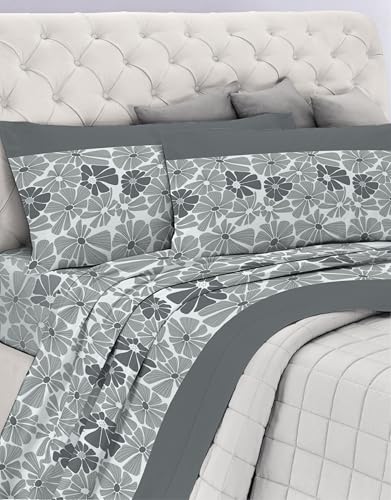 GEMITEX Cotton Bed Set, 100% Cotton, Breathable, Free of Harmful Substances, Certified Quality Standard 100 by OEKO-TEX Confidence in Textile, Single, G25/Grey, Designed in Italy